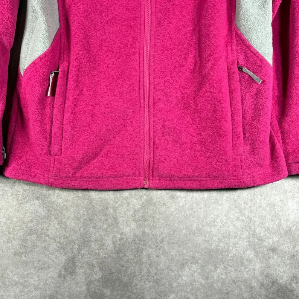 The North Face Fleece Jacket Girls XL Pink Full Zip Mock Neck Outdoor Active